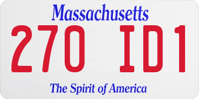 MA license plate 270ID1