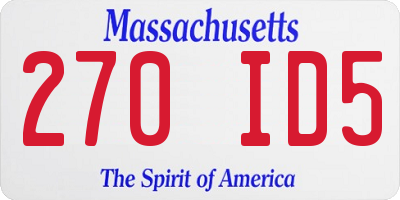 MA license plate 270ID5