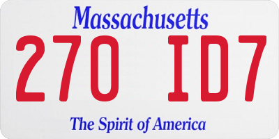 MA license plate 270ID7