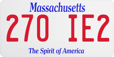 MA license plate 270IE2