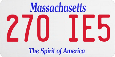 MA license plate 270IE5