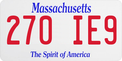 MA license plate 270IE9