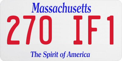MA license plate 270IF1