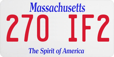 MA license plate 270IF2