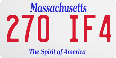 MA license plate 270IF4