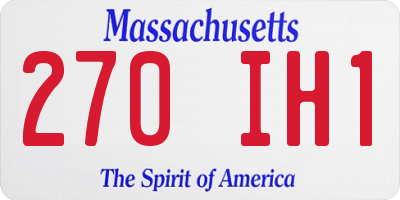 MA license plate 270IH1