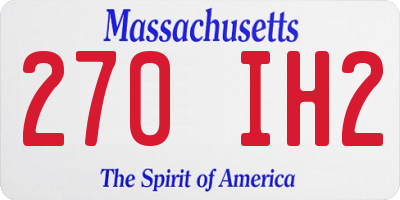 MA license plate 270IH2