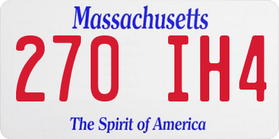MA license plate 270IH4