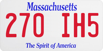 MA license plate 270IH5