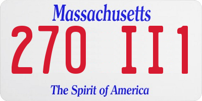 MA license plate 270II1