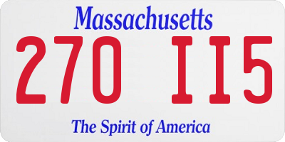MA license plate 270II5