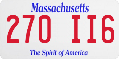 MA license plate 270II6