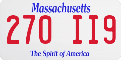 MA license plate 270II9