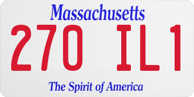 MA license plate 270IL1