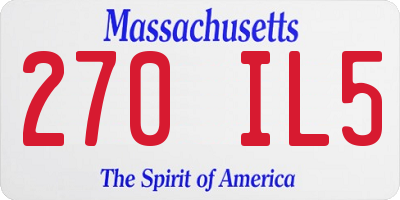 MA license plate 270IL5