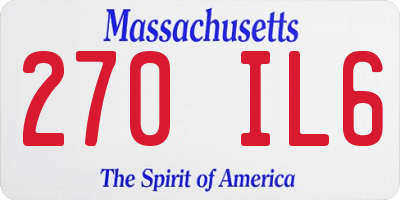 MA license plate 270IL6