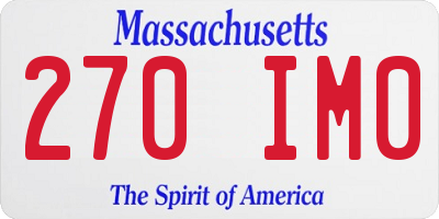MA license plate 270IM0
