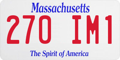 MA license plate 270IM1