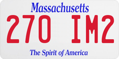 MA license plate 270IM2