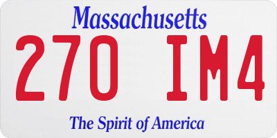 MA license plate 270IM4