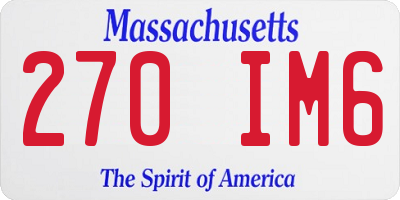 MA license plate 270IM6