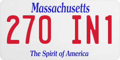 MA license plate 270IN1
