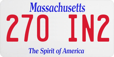 MA license plate 270IN2