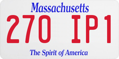 MA license plate 270IP1