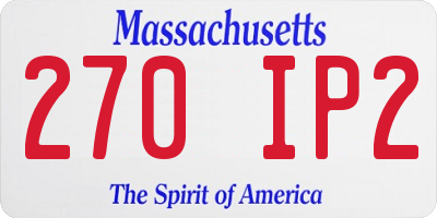 MA license plate 270IP2