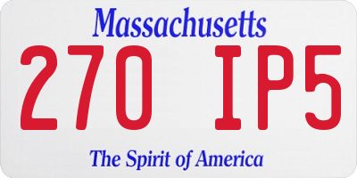 MA license plate 270IP5