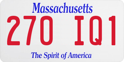 MA license plate 270IQ1