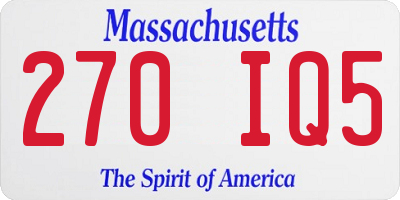 MA license plate 270IQ5