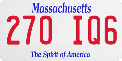 MA license plate 270IQ6