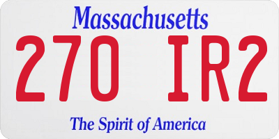MA license plate 270IR2