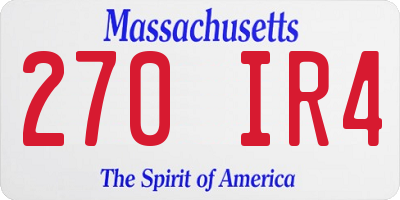MA license plate 270IR4