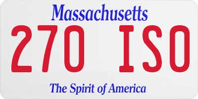 MA license plate 270IS0