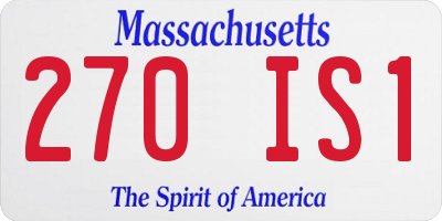 MA license plate 270IS1