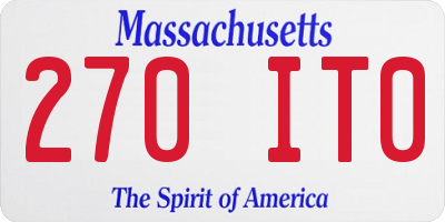 MA license plate 270IT0