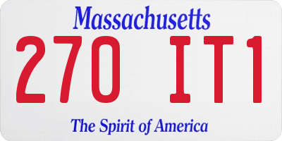 MA license plate 270IT1