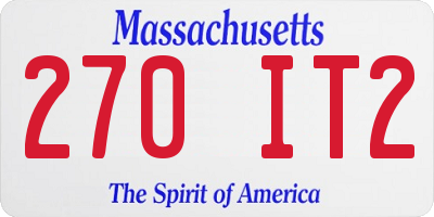 MA license plate 270IT2