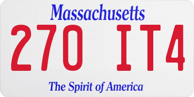 MA license plate 270IT4