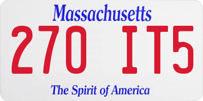 MA license plate 270IT5