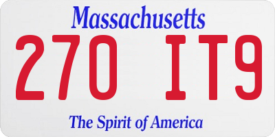 MA license plate 270IT9