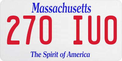 MA license plate 270IU0