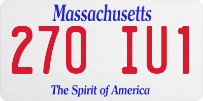 MA license plate 270IU1