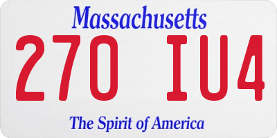 MA license plate 270IU4