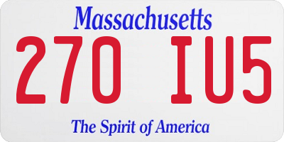 MA license plate 270IU5