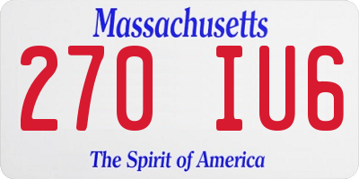 MA license plate 270IU6