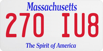 MA license plate 270IU8