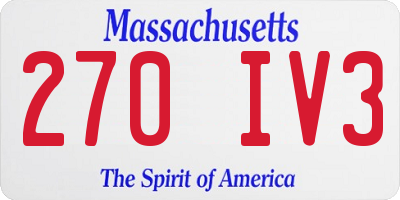 MA license plate 270IV3